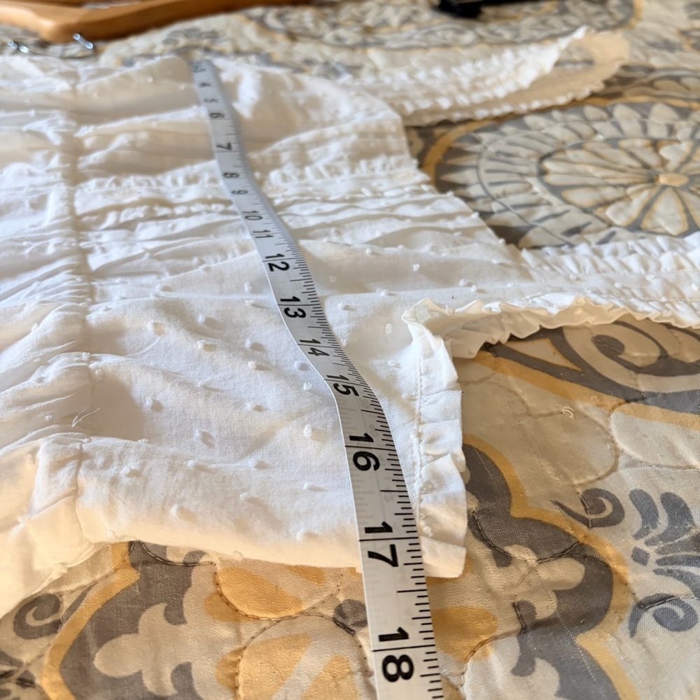 Abound Prairie Pintuck Button Square Neck White Mini Dress, Medium - Picture 9 of 14